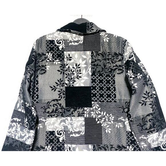 Drapers & Damons Black and White Patchwork Jacket Women's Medium Button Up - Picture 5 of 8